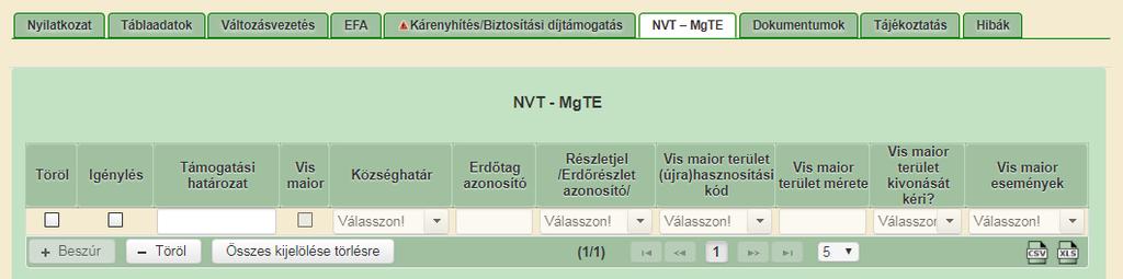 NVT Erdőtelepítési támogatás
