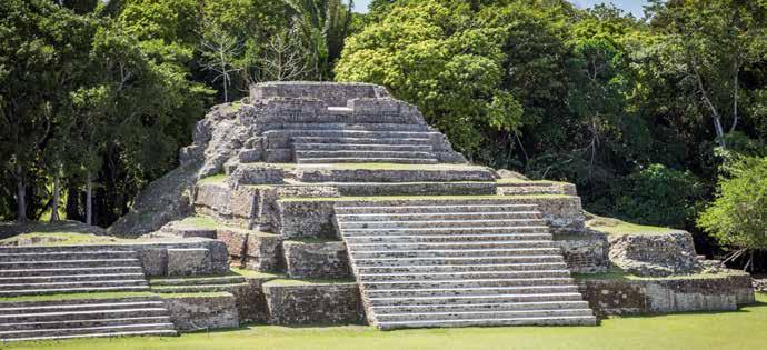 Altun Ha maja romvárosa Belizben kikötőjéhez.