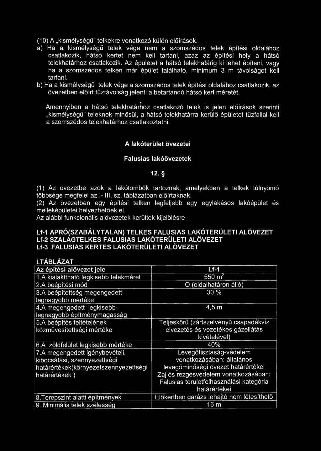 Az épületet a hátsó telekhatárig ki lehet építeni, vagy ha a szomszédos telken már épület található, minimum 3 m távolságot kell tartani.