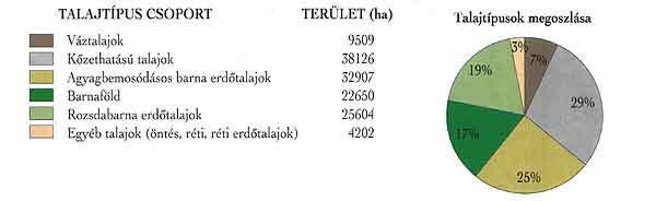 38 A márgák alkotta medencékben már jobb a helyzet, hiszen e kőzet jelentős agyagtartalmánál fogva barna erdőtalajokat szolgáltat.