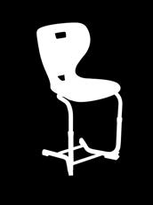 állítható magasságú szék, műanyag végzáró gallérral és filcbetétes papuccsal Ergoflex lábtartós