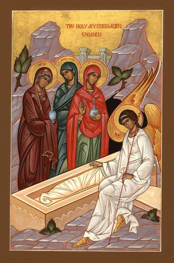 Ez az ikon a III. században jelentkezik: Az asszonyok az üres sír előtt állnak, melyben csak a síri lepedők vannak.