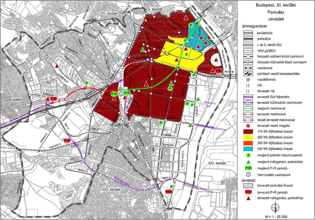 Közlekedésbiztonsági és kerékpárosbarát fejlesztések Budapest XI. kerületében Kerékpárforgalmi Hálózati Terv 21.