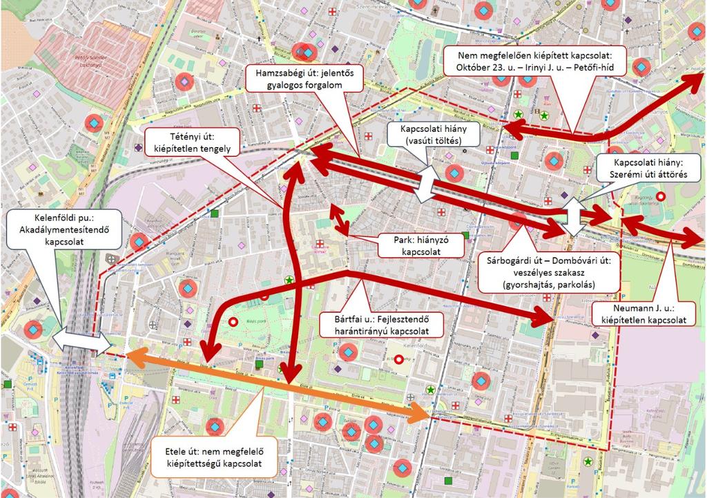 3.3.3 Értékelés és problématérkép A vizsgált térség kerékpározhatóságának vizsgálatát az alábbi szempontok szerint csoportosítva célszerű elvégezni: Hálózati jelentőségű irányok kerékpározhatósága: