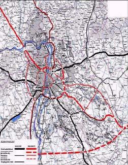 AZ AGGLOMERÁCIÓ FENNTARTHATÓ KÖZLEKEDÉSI KONCEPCIÓJA 21 Forrás: Pest Megye Struktúraterve 2003 6. ábra.
