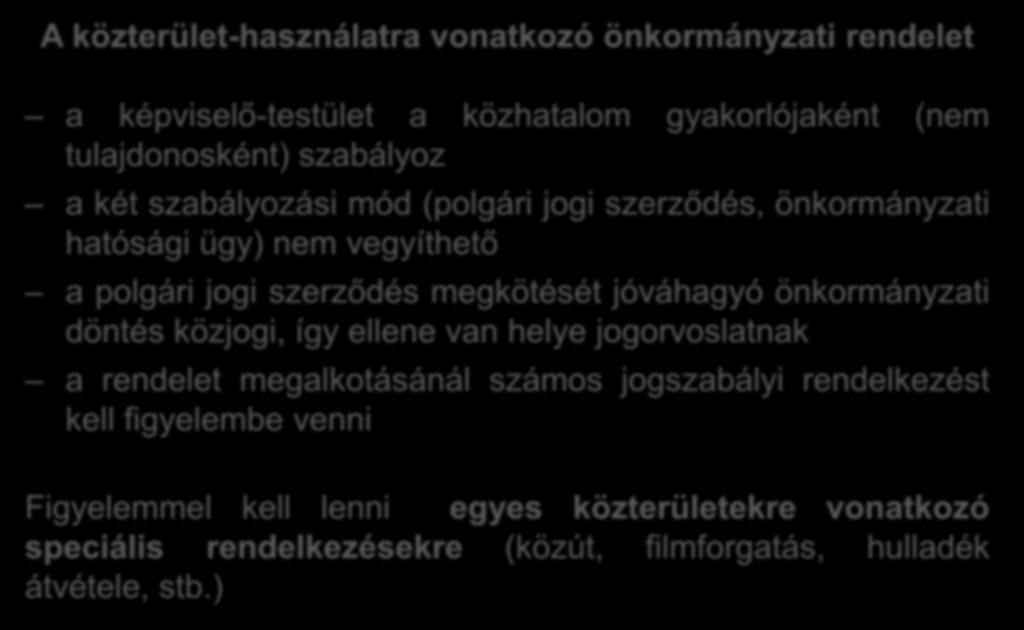 II. A közterület használatának szabályozása 2.