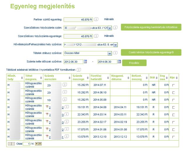 Nulla egyenleg esetén: Nullás igazolás igénylése: A