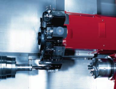 VDI-25-radiális revolver egymotoros technikával. Egy szervomotor hajtja meg a szerszámokat és a billentő mozgást. Nincs kiemelés, az átkapcsolás irányítottan történik.