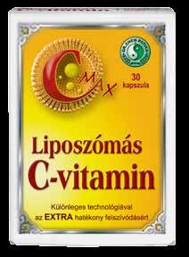 itaminok és ásványi anyagok -27% -22% C-Max Liposzómás C-vitamin kapszula, 30 db Természetes csipkebogyó, acerola gyümölcs-, szőlőmag kivonattal és