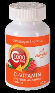 1709 Ft 340 Ft 45,6 Ft/db 1369 Ft itamintár C-vitamin 1000 mg elnyújtott kioldódású tabletta csipkebogyó kivonattal, 90 db itamintár C-vitamin 1000