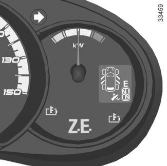 KIJELZŐK ÉS MUTATÓK (2/3) A kijelzők és a visszajelzőlámpák jelenléte és működése A GÉPKOCSI FELSZERELTSÉGÉTŐL ÉS AZ ADOTT ORSZÁGTÓL FÜGG.