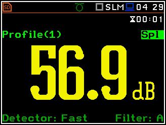 SVAN 979 FELHASZNÁLÓI KÉZIKÖNYV 47 Zajszint mérésénél (Sound Level Meter) a következő kijelző módok lehetségesek: 1 Prof. & 3 Prof., 1 Prof. & Logger, 3 Prof.