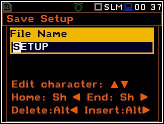1 Beállítási fájl mentése A Beállítás kezelő (Setup Manager) ablakban két opció megnyitása lehetséges. Egyik opció az <S/P> nyomógomb (Alt + Esc) megnyomásával, amikor nem zajlik mérés.