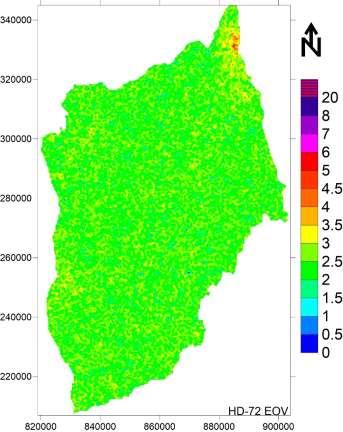 Nyírség: talajvízszint becslési bizonytalansága Jelen állapot: 152 db észlelőkút 180 db észlelőkút esetében A terület 70%-án 2,5 m körüli, de