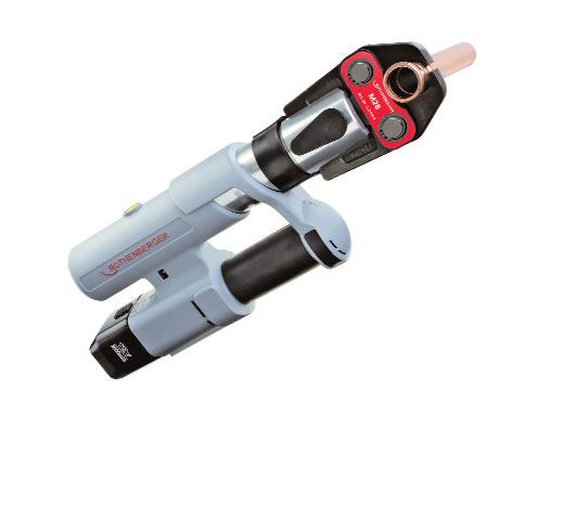 Préseléstechnika 2 ROMAX PRESSLINER 12 V elektrohidraulikus présgép, fittingek préseléséhez 54 mm Ø-ig Magas fokú préselési biztonság 10 000 préselési mûvelet során A 32 kn állandó axiális tolóerõt