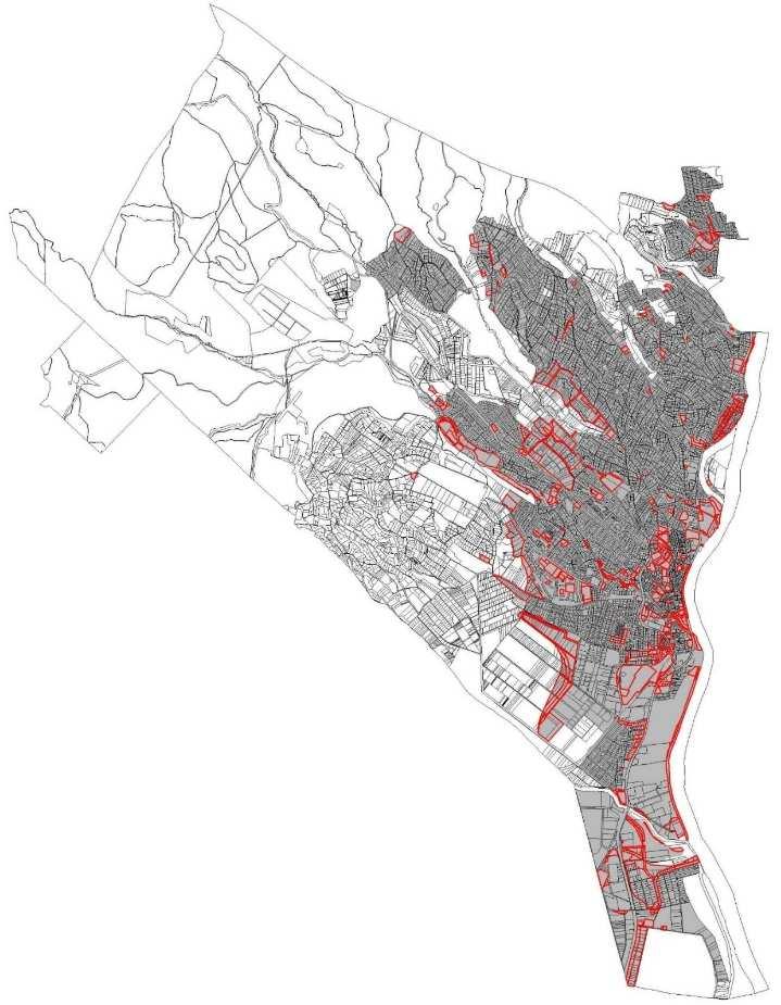 A BATrT városias települési térség térségi területfelhasználási kategóriát érintő változások (kivágat a BATrT Térszerkezeti tervéből) 2.