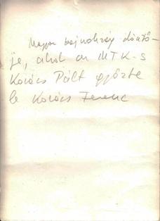 döntője, ahol az MTK-s Kovács Pált