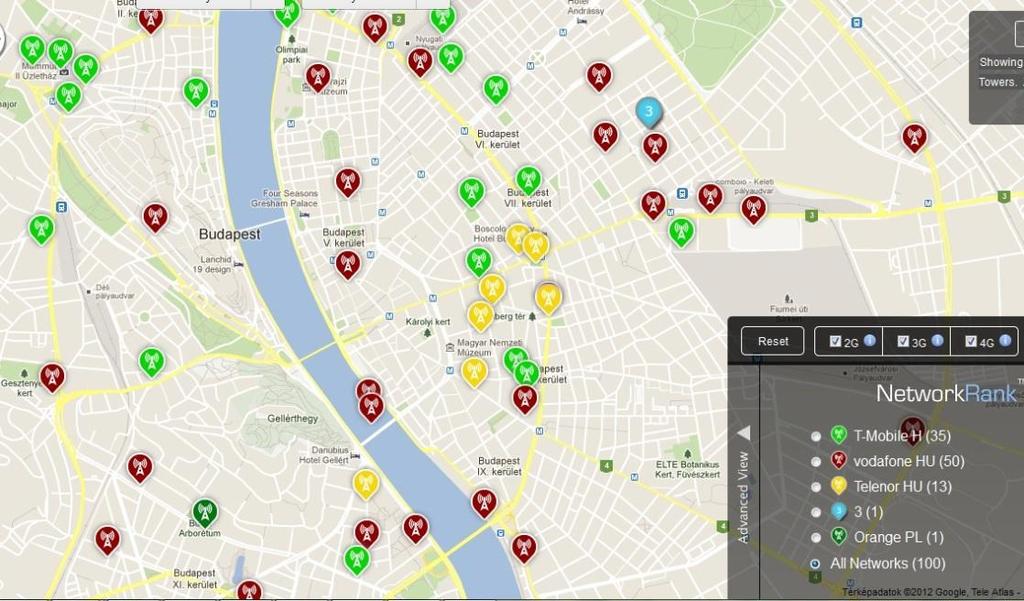 A táblázat csak számszerűen tartalmazza az adatokat, így nem elég szemléletes, ezért a pontokat térképen is ábrázoltam: 1.