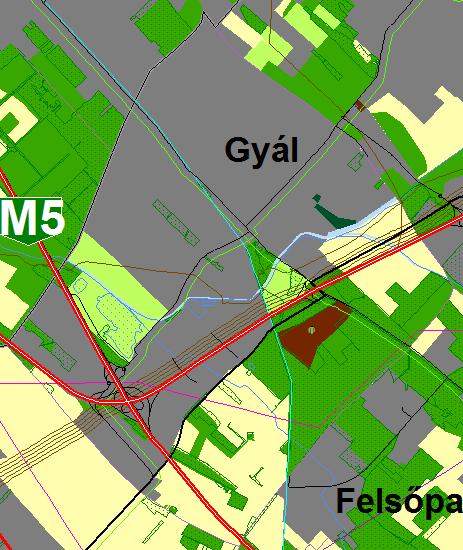 [ALÁTÁMAZTÓ JAVALAT]. Kivonat a Budapesti Agglomeráció Területrendeési tervéről sóló. LXIV. Tv... sámú mellékletéből (Térségi erkeeti terv) módosított váltoat.