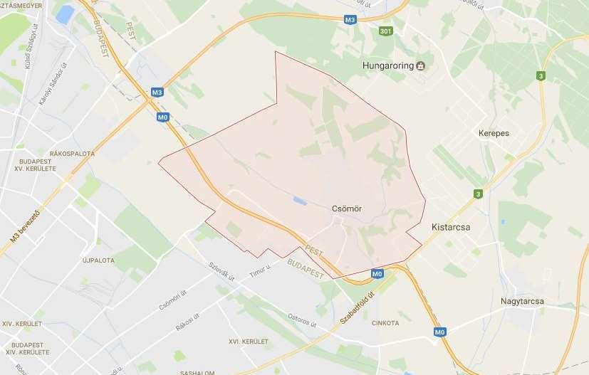 9 Csömör 2270 hektáros területével a Pest megyei városok közül a kisebbek közé tartozik.