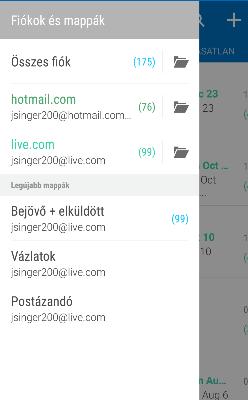 141 Naptár és e-mail Levelezés Levelek megtekintése A Levelezés alkalmazásban elolvashatja, elküldheti és rendszerezheti a HTC One A9 készüléken beállított e-mail fiókokban található e-maileket. 1.
