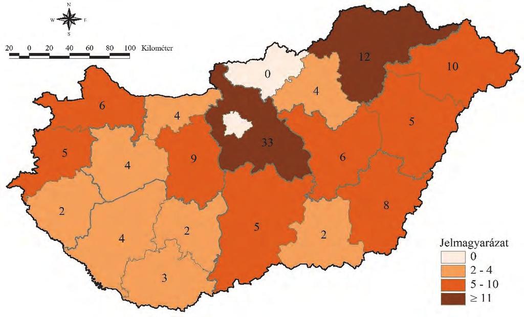 említetteken kívül Szabolcs-Szatmár-Bereg, Hajdú-Bihar és Békés megyében,