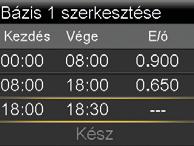 AZ INZULINPUMPA I BÁZISSÉMÁK 6 7 A gombbal állítsa a Vége időpontot 18:00 értékre, és nyomja meg a gombot. Állítsa be a 0.650 E/óra értéket. Ezután beállíthatja a következő bázisütem Vége időpontját.