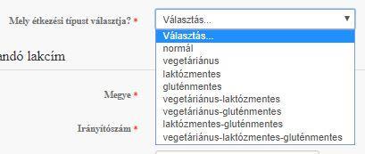 A Személyes adatok megadása után töltse ki az Állandó lakcím mezőit. Fontos, hogy a blokk tartalma megegyezzen a lakcímkártyán szereplő értékekkel.