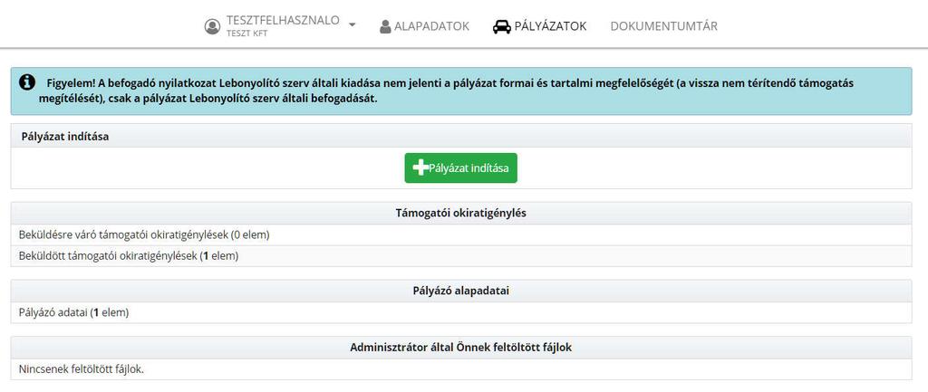 Amennyiben van olyan kérdés amelynek kitöltése kötelező, de ezt nem tettük meg a rendszer az oldal alján és tetetjén hibaüzenetben ezt jelzi