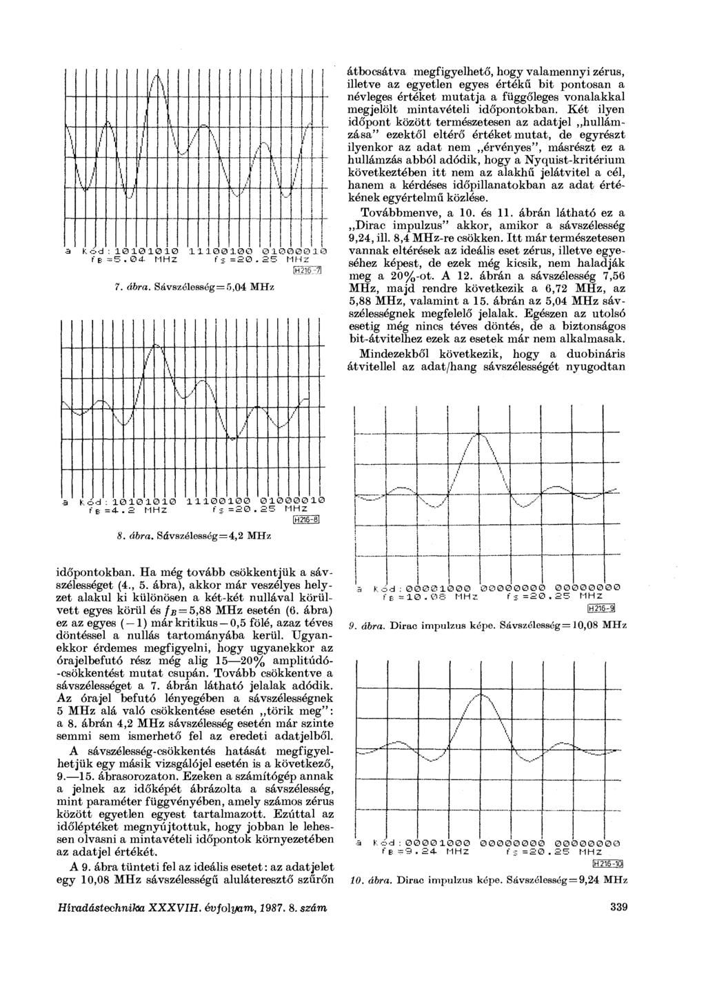 'l ],' ' f ' ' I l., / f B =5. 04- MHZ V / í r f s =20. 25 MHZ ÖBIO 7. ábra.