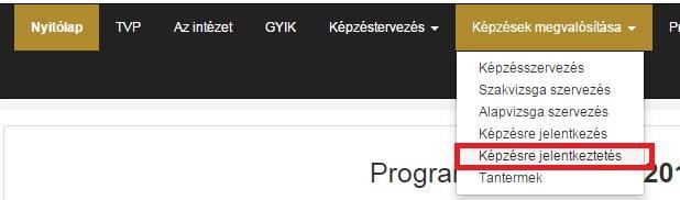 Abban az esetben, ha nincs meghirdetett oktatási esemény, akkor a rendszer a Jelenleg nincs meghirdetve oktatási esemény! feliratot jeleníteni meg.