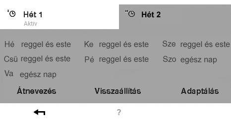 6.9.3 Heti program kezelőelemei 1 2 4 3 5 6 8 9 10 7 Poz.