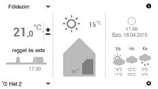 11 A Vissza jel ( ) ismételt kiválasztásával a Főmenü bezáródik. 12 Ha a heti program aktív, a beállítások megjelennek a kezdőképernyőn. 6.9.