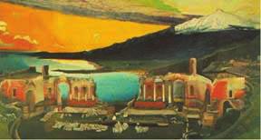 Festők Taormina Magyarok bejövetele (részlet) Csontváry Kosztka Tivadar (1853-1919) - Míg külföldön ünnepelt művésznek számított, Magyarországon nem volt túl