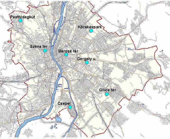 22. SZENNYEZETTSÉGI TÉRKÉPEK 9. Budapest levegıjének 2004.