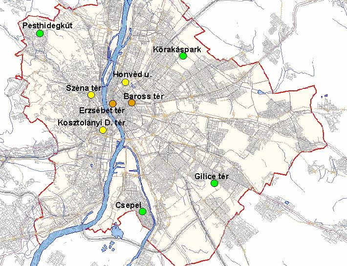 megfelelı (3) szennyezett (4) erısen szennyezett (5) 10. Budapest levegıjének 2004.