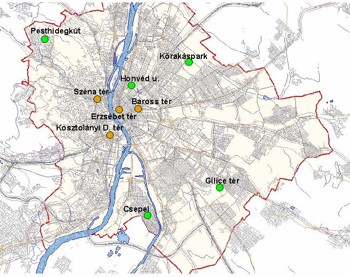 22. SZENNYEZETTSÉGI TÉRKÉPEK 11. Budapest levegıjének 2004.