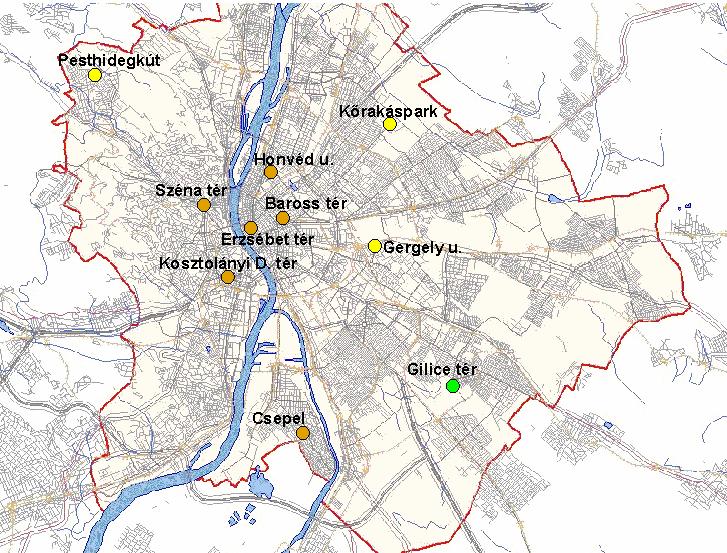 22. SZENNYEZETTSÉGI TÉRKÉPEK 15. Budapest levegıjének 2004.