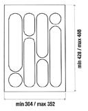 elemhez méret: 304/352 x 45 x 428/488 mm szín: metálszürke 10005410011 nart