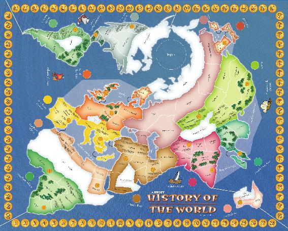 A Brief History of the World hat korszakot ölel fel. Az egyes korszakok során minden játékos egy-egy birodalmat irányít.