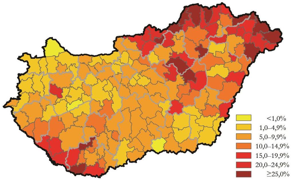 meghaladóan nőtt a cigányság népességen belüli aránya)