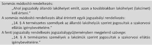 11 Jogszabály módosítása 11 jogalkotói hatáskörrel rendelkező szerv jogszabállyal, a módosítás kimondásával tételesen megjelölve a módosítani kívánt jsz-i