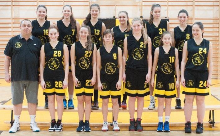 U15 leány csapat Hátsó sor (balról): Molnár Dóra, Püspöki Lotti, Mogyorósi Eszter, Szabó Boglárka, Hajdu Réka, Fabini Anna; elsõ sor (balról): Tatár István (), Nagy Anna, Gallyas Tünde, Péterfia