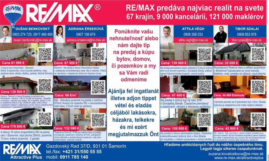 000 výtlaèkov, (17. roèník) Pôsobnos: okres Dunajská Streda Distribúcia: zadarmo kolportérmi do domácností a firiem týždenne: Západné : 170.000 Bratislavsko 47.000 Trenèiansko + IL 45.