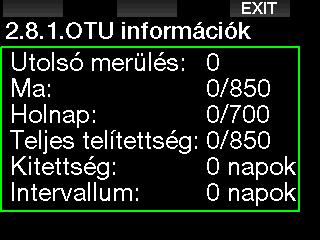 Deszat. nullázás A G2 lehetővé teszi a deszaturáció lenullázását.