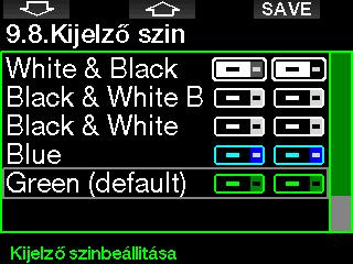 2.9.6 Tulajdonosi infó Ebben a menüben a tulajdonosi információkat csak a LogTRAK szoftver segítségével lehet bevinni. 2.9.8 Kijelző szín A G2 kijelzőjének áramfogyasztása független a használt színtől.