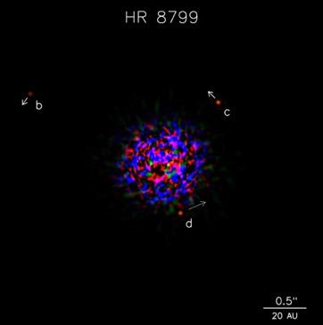 A HR8799 bolygórendszer (megasztár!!!) Credit: C. Marois et al.
