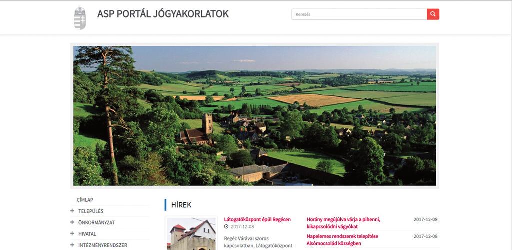 36 Önkormányzati ASP 3.8. A portálrendszer Az önkormányzati ASP 1.0 projekt keretében összesen négy típusú portál valósult meg: Települési Portál: helyi információs, tájékoztató felület.