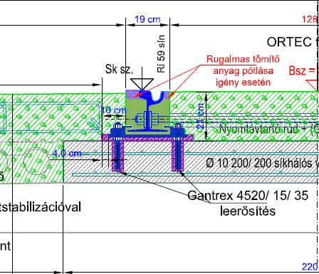 ábra: az Ortec vágány Densiphalt kopóréteggel és szálerősített betonburkolatú kialakítással [3] A Dugonics téri megállóhely Szeged legforgalmasabb közösségi
