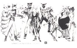 Macskák 185 Vágó Nelly első jelmezterve a Macskák c. előadáshoz, 1983, rendező: Szirtes Tamás Fotó a Macskák c.